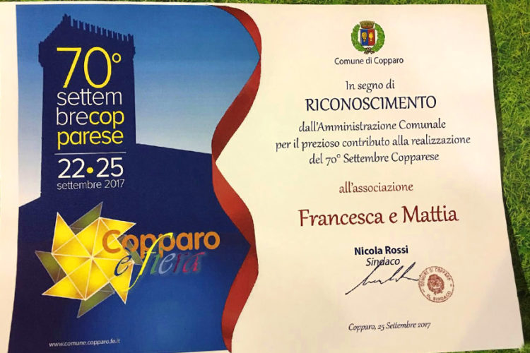 ringraziamento-raccolta-fondi-comune-copparo-associazione-francesca-e-mattia