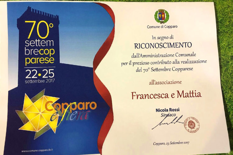 ringraziamento-raccolta-fondi-comune-copparo-associazione-francesca-e-mattia